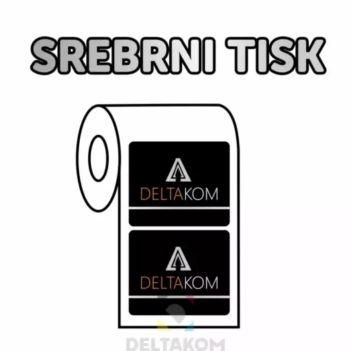 Etitkete na roli srebrna Folija